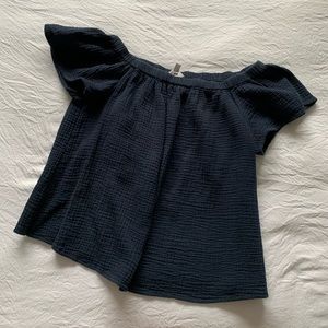 Textured Off Shoulder Loose Top